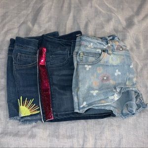Bundle 3 girls denim shorts